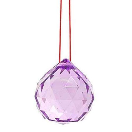 Astrodidi Purple Crystal Ball Hanging Feng Shui Sphatik
