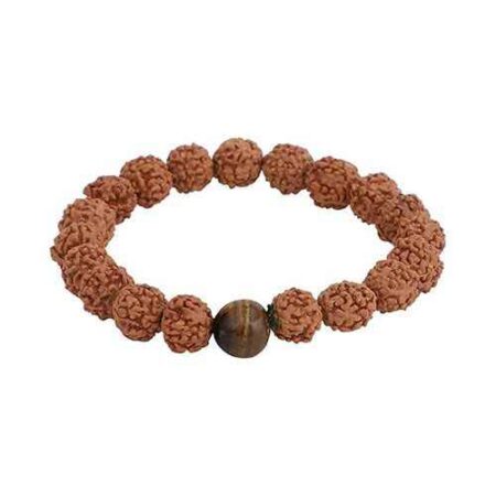 Tiger Eye Stone and Rudraksha Bracelet